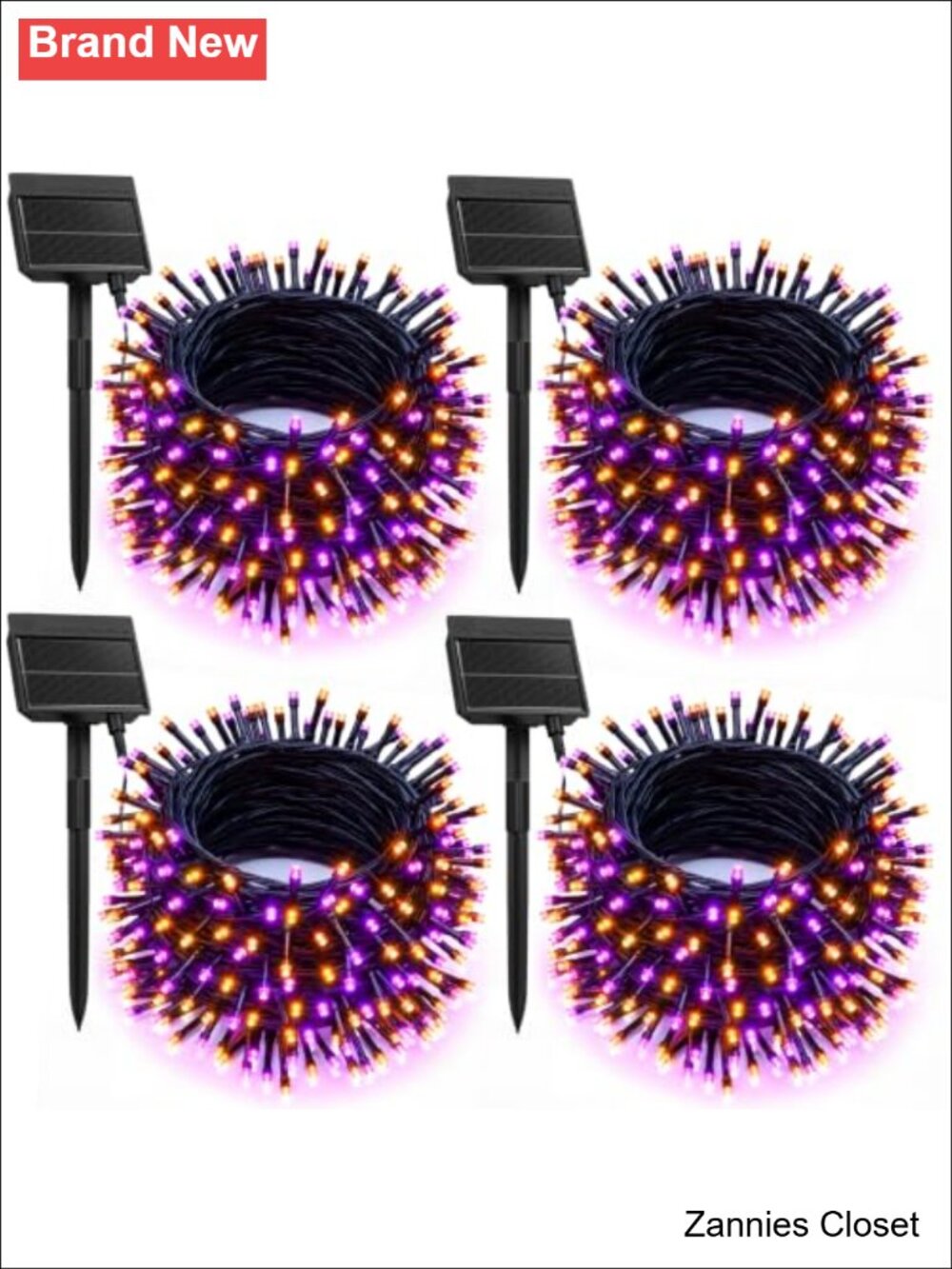 👻 Solar Halloween String Lights 4 Pack 184FT 480 LED IP65 Waterproof 8 Modes